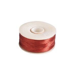 Thread, Nymo&reg;, nylon, red, size B. Sold per 72-yard bobbin.