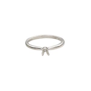 Ring, Sure-Set&trade;, sterling silver, 4mm 4-prong round setting, size 6. Sold individually.
