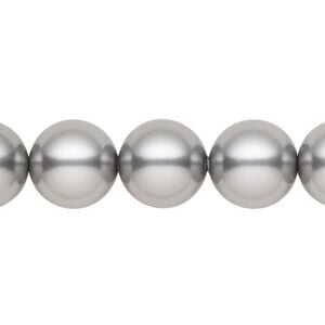 Pearl 10pk grey, Crystal Passions&reg; 12mm round 5811