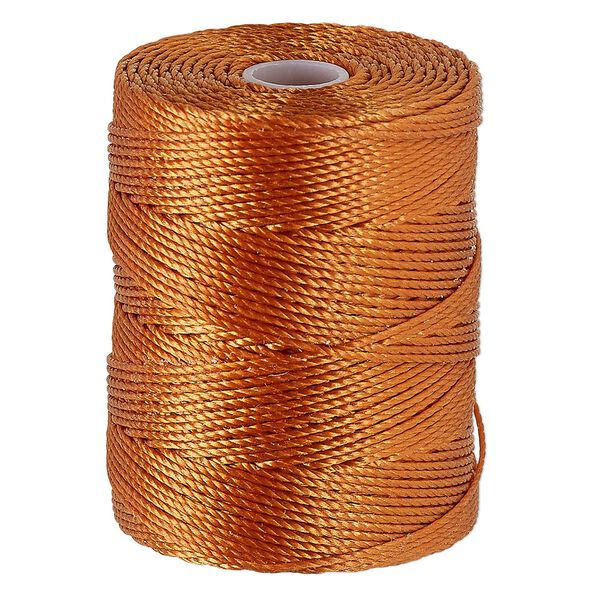 Thread, C-Lon&reg;, nylon, copper, 0.5mm diameter. Sold per 92-yard spool. image number 0