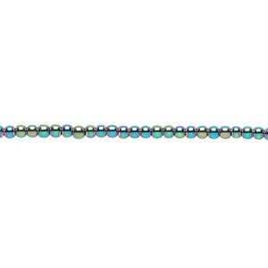 Hemalyke&trade; 1pkg1, rainbow round bead 15.5-16 inch 2mm