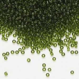 Seed bead, Dyna-Mites&trade;, glass, pkg/1/2kg, #11 round, transparent olive green, (25 11/0 RR).