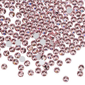 Flat back 144pk light rose foil back, Preciosa Viva 12&reg; Czech crystal rhinestone 3-3.2mm chaton rose round SS12
