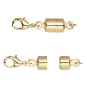 Clasp magnetic 1pkg12 converter gold-plated, 28x7mm, brass Magna Clasp&trade; 1-strand
