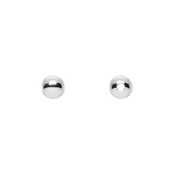 Bead 1pkg100 sterling silver, 6mm seamless round image number 0