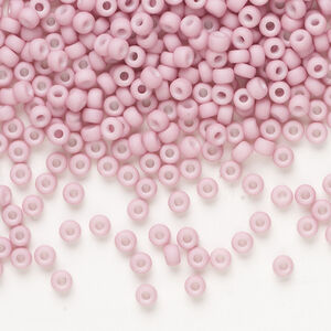 Seed bead, Miyuki 1pkg50g, glass, #8 rocaille, opaque matte glazed luster dusty orchid (RR-2024)