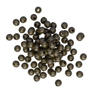 Bead 1pkg100 brass-plated, 3mm round, brass antique