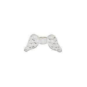 Bead 1pkg1 sterling silver, 19x9mm angel wing, JBB Findings