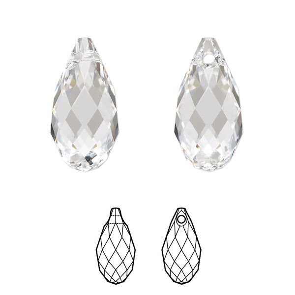 Briolette 6pk crystal, Crystal Passions&reg; 17x8.5mm pendant drop 6010 image number 0