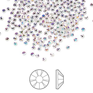 Flat back 1440pk crystal AB foil back, Preciosa MAXIMA Czech crystal rhinestone 1.7-1.9mm chaton rose round SS5