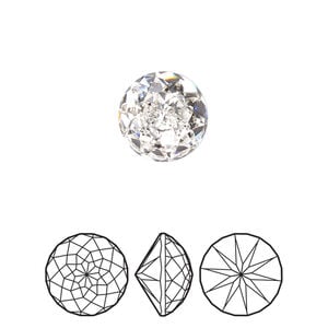 Round stone 72pk crystal foil back, Swarovski&reg; 12mm brilliant round rhinestone chaton 1400