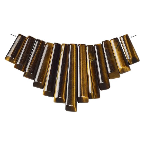 Tigereye 1pkg13, fan focal natural 26x10mm-29x12mm image number 0