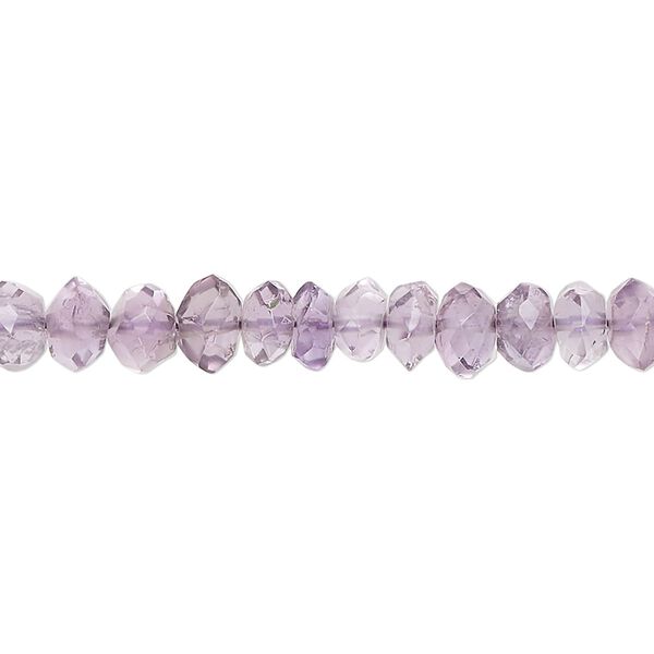 Amethyst 1pkg1, hand-cut faceted rondelle bead natural 14 inch 5x3mm-6x4mm image number 0