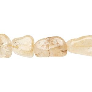 Citrine 1pkg1, flat nugget bead 15 inch small