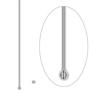 Head pin 1pkg10 gunmetal-plated, 2 inch / 1.5mm ball tip, 23 gauge brass