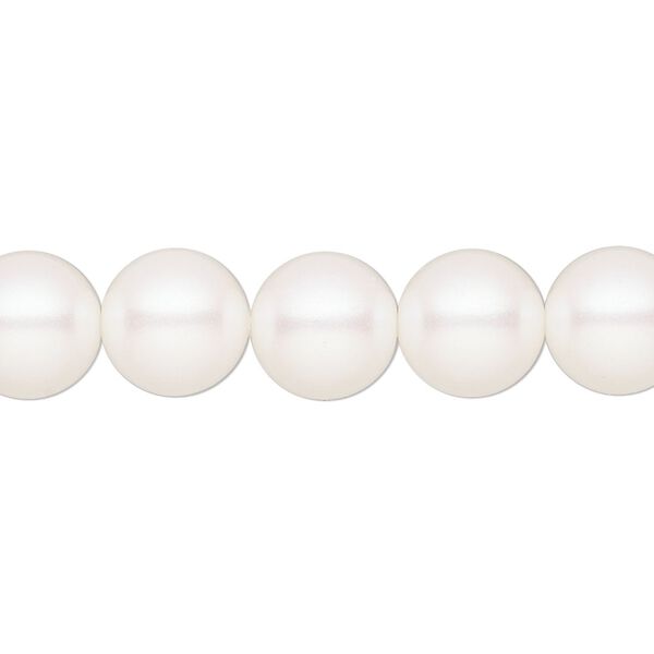 Pearl 50pk pearlescent white, Preciosa Czech crystal 10mm round image number 0