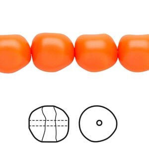 Pearl 10pk neon orange, Crystal Passions&reg; 12mm baroque 5840