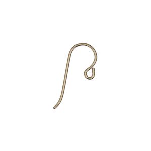 Ear wire, antique brass-plated niobium, 9mm fishhook with open loop, 20 gauge. Sold per pkg of 25 pairs.