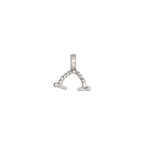 Bail, ice-pick, antiqued sterling silver, 11mm with rope design, 3.5mm grip length. Sold individually.
