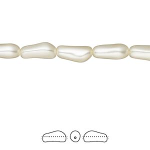 Pearl 250pk cream, Swarovski&reg; 10x4mm baroque elongated 5844
