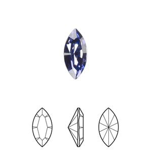 Fancy stone 2pk tanzanite foil back, Crystal Passions&reg; 15x7mm navette 4228