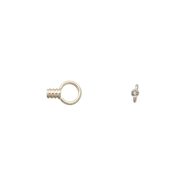Crimp end 1pkg2 14Kt white gold, 3x2mm tube / loop / approx 0.7mm inside diameter image number 0