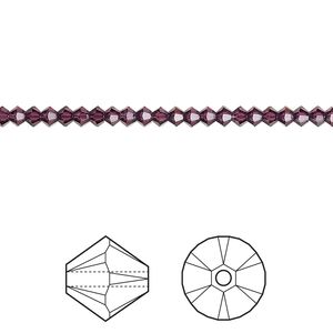 Bead 1440pk amethyst, Swarovski&reg; 2.5mm XILION bicone 5328