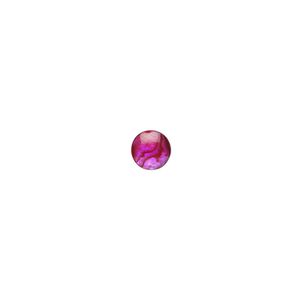 Cabochon, paua shell (dyed / coated), pink, 6mm calibrated round, Mohs hardness 3-1/2. Sold per pkg of 10.