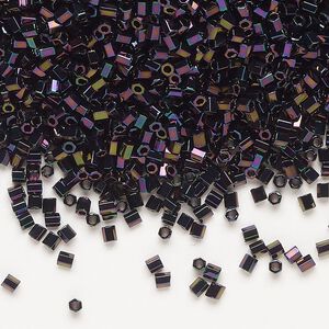 Seed bead, Miyuki, glass, pkg/50g, #11 2-cut hex, opaque gunmetal purple, (HEX-616).