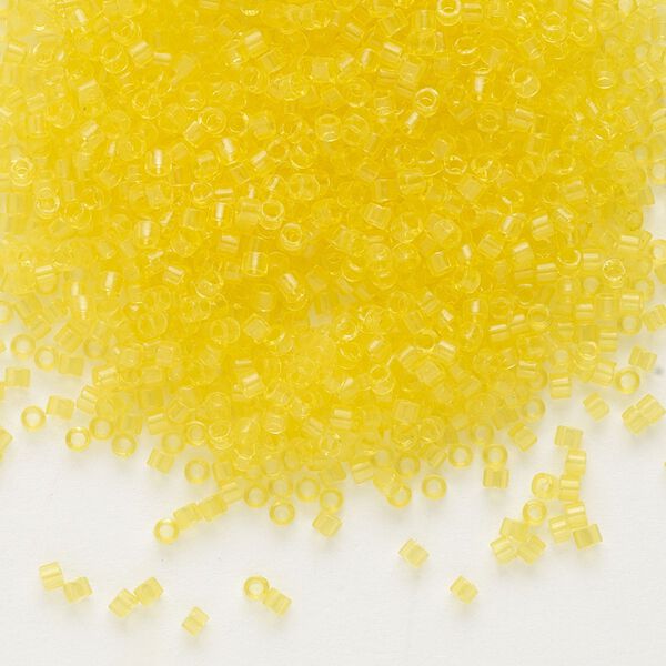 Seed bead, Delica&reg;, glass, pkg/7.5g, #11 round, transparent yellow (DB-0710). image number 0