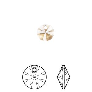 Drop 12pk light Colorado topaz, Crystal Passions&reg; 8mm pendant mini disk 6428
