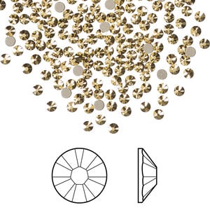 Flat back 1pkg144 crystal aurum foil back, Crystal Passions&reg; 2.1-2.3mm rose round SS7 2058