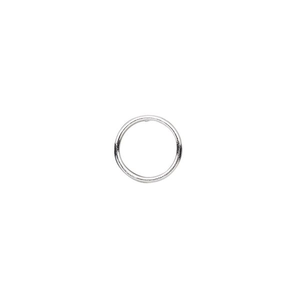 Jump ring 1pkg10 sterling silver, 10mm soldered closed round, 20 gauge / 8.3mm inside diameter image number 0