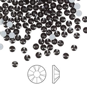 Flat back 1440pk jet foil back, Preciosa MAXIMA Czech crystal rhinestone 3-3.2mm chaton rose round SS12