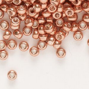 Seed bead, Miyuki, glass, pkg/25g, #6 rocaille, opaque galvanized muscat, (RR-1072).