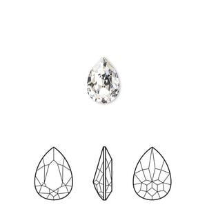 Fancy stone 24pk crystal foil back, Crystal Passions&reg; 10x7mm pear 4320