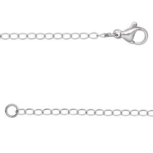 Chain 1pkg1 curb, 1.9mm / lobster claw clasp, stainless steel 30 inch