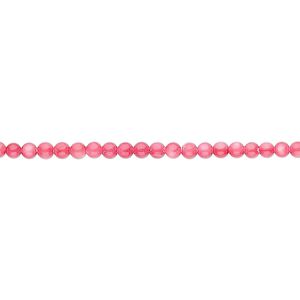 Mother-of-pearl shell 1pkg1, round bead 15.5 to 16 inch pink 2mm