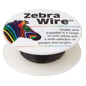 Wire, Zebra Wire&trade;, color-coated copper, black, round, 30 gauge. Sold per 50-yard spool.