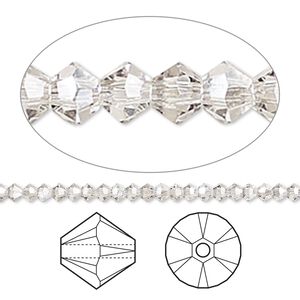 Bead 1440pk crystal silver shade, Swarovski&reg; 2.5mm XILION bicone 5328