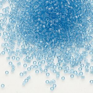 Seed bead, Delica&reg;, glass, pkg/7.5g, #11 round, translucent glazed luster blue (DB-0113).