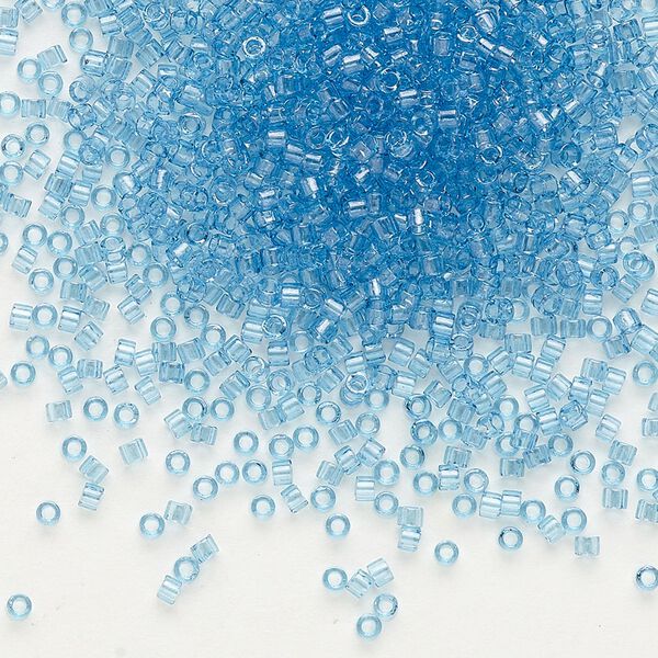 Seed bead, Delica&reg;, glass, pkg/7.5g, #11 round, translucent glazed luster blue (DB-0113). image number 0