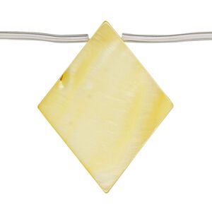 Mother-of-pearl shell 1pkg1, top-drilled flat diamond bead 15 inch yellow 35x4mm-37x8mm