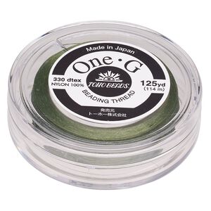 Thread, TOHO BEADS&reg;, One-G&trade; 1pkg125yd, nylon, green, size 0.