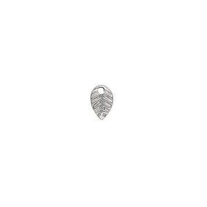 Charm, antique silver-plated "pewter" (zinc-based alloy), 8x5mm single-sided leaf. Sold per pkg of 100.