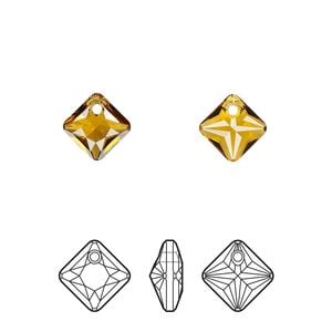 Drop 4pk topaz, Crystal Passions&reg; 9mm pendant princess cut 6431