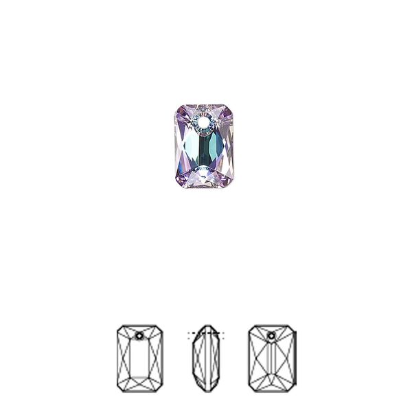 Drop 72pk crystal vitrail light P, Swarovski&reg; 9x6mm pendant emerald cut 6435 image number 0