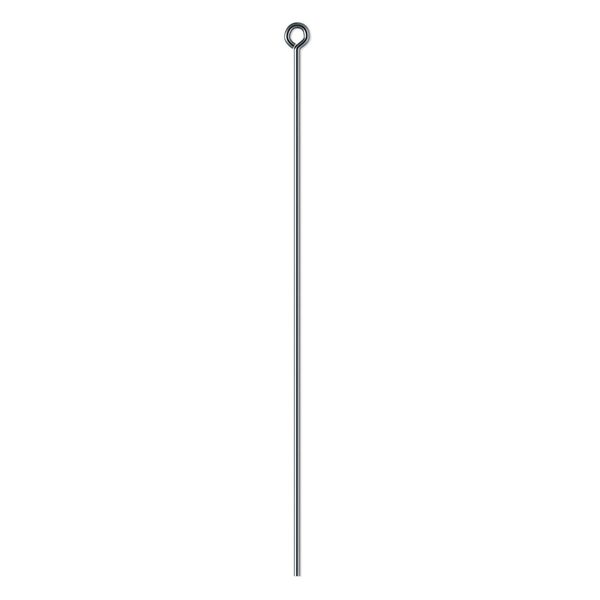 Eye pin 1pkg100 gunmetal-plated, 2.5 inch, 21 gauge brass image number 0