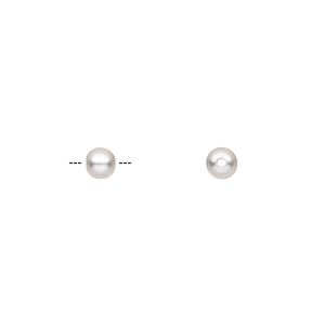 Bead 1pkg10 silver-plated, 4mm round, brass / satin
