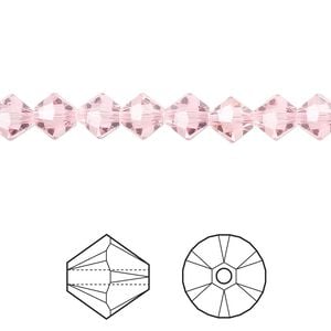 Bead 360pk light rose, Swarovski&reg; 6mm XILION bicone 5328
